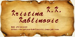 Kristina Kablinović vizit kartica